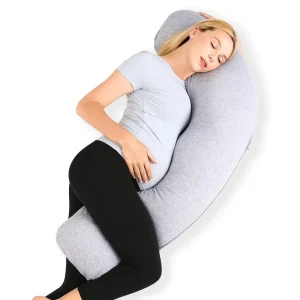 Customized Comfortable Side Sleeping Soft Polyester Cover J Shaped Maternity Body Pillow for Pregnancy