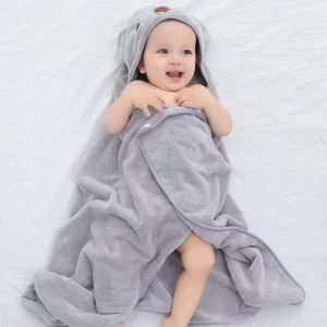 Customized Compressed Sports Pattern Cotton Cartoon Animal Hooded Bath Poncho Towels
