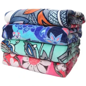 Customized Cotton Beach Towels Soft & Ventilated Water Uptake Luxury Modern Tropical Design All Season Use