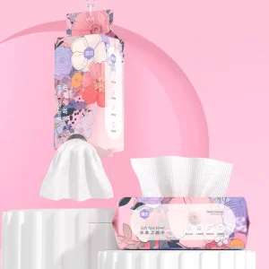 Customized Cotton Facial Tissue Paper Disposable Super Thick Dry Wet Dual use Skin Makeup