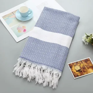 Customized Cotton Turkish Style Eco friendly Woven Sand Free Beach Towel Big Size Quick Drying Stripe Gym Bath Swim