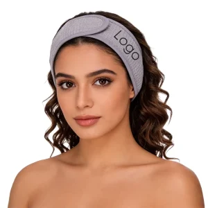 Customized Cotton Waffle Weave Spa Sport Hairband Adjustable Sweat absorbing Headband for Women Makeup Cosmetic Shower Towel