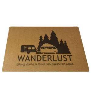 Customized Cross border Polyester Coconut Palm Woven Rectangle Floor Mat American Style Door Mat Bathroom Non slip