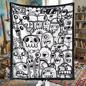 Customized DIY Coloring Blanket Graduation Themed Coloring Painting Blanket for Children’s Drawing Decorations Artwork Gift