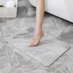 Customized Diatomite Stone Bath Mat Marble Diatomaceous Earth Anti slip Stone Bath Mat Eco friendly Stone Drying Bath Mats