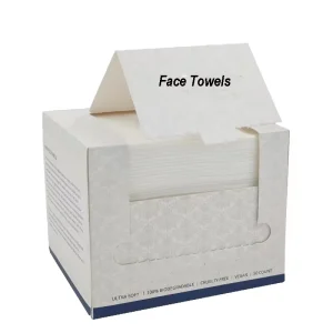 Customized Disposable Biodegradable 50 Count Extra Large Face Towel Makeup Remover Dry Wipes for Sensitive Skin Cotton Tissues