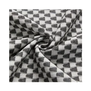 Customized Eco-Friendly Jacquard Yarn Dyed Knitted 100% Polyester Checkerboard Style Home Curtain Fabric