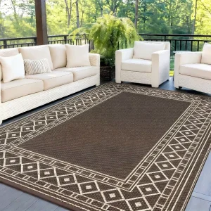 Customized Eco-Friendly Plastic Patio Rug Carpet 5*8 ft Reversible Outdoor Folding Patio Mat