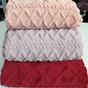 Customized Eco Friendly Solid Colors 100% Polyester Jacquard Sherpa Fabric for Home Textiles