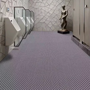 Customized Eco Friendly Washable Tufted PVC Mats Anti slip Water Resistant Square Medium Thickness Geometric Pattern Bath Hotel