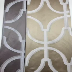 Customized Eco Friendly Water Resistant Tear Resistant Polyester Modern Simple Geometric Coffee Colored Gold Upholstery Fabric