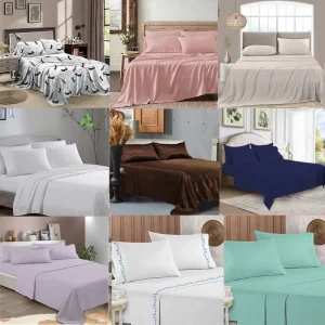 Customized Fabrics Sizes Single Double Bedsheet Queen Size King Bed Fitted Flat Bedding Set Bed Sheet Sets
