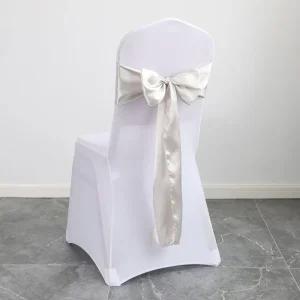 Customized Fashion Banquet 100% Polyester Wrap Organza Satin Chair Sashes for Wedding Decoration