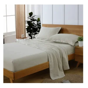 Customized Fitted Flat Pillowcase Pure French Bed 4 Pcs Flax Linen Sheet Sets