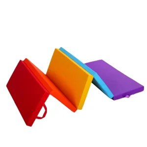 Customized Five Fold Folding Thick Foam Exercise Mat 6’x2′ with Border and Handles for Gymnastics