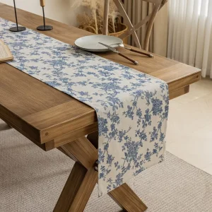 Customized Food Grade Breathable Digital Printed Comfortable Reusable Cotton Canvas Colorful Kitchen Table Runners for Adult