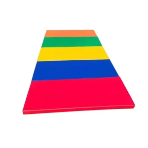 Customized Four Fold Folding Thick XPE Exercise Mat With Border and Handles for Gymnastics Mat With Carrying Handles