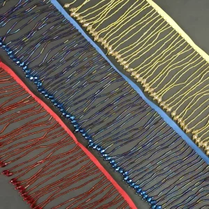 Customized Garment Accessories Hand Made Available Colorful Glass Trim Tassel Beaded Fringe for Dress Clothes