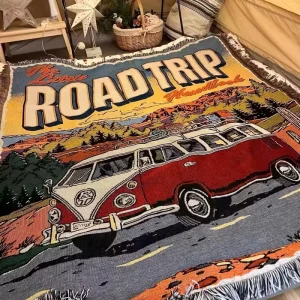 Customized High Quality Woven Jacquard Blanket Modern Style Solid Pattern Blending Towel Tapestry Four Seasons Use