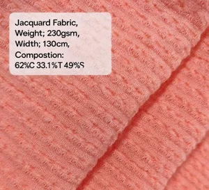 Customized Jacquard Knitted Fabric with Elastic Covered Yarn 230g/m for Home Textile Upholstery and Fashion Apparel