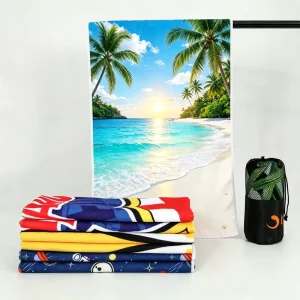 Customized Kid Beach Towel Microfiber Hypoallergenic Quick-Drying Sand-Free Skin-Friendly Soft Floral Design Beach Towels