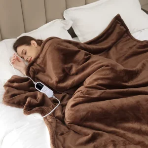 Customized King-Size XL Electric Plush Fleece Heated Blanket Synthetic Rechargeable Quilted Flannel Washable