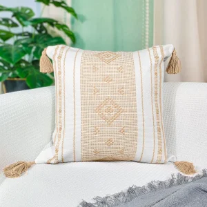 Customized Linen Embroidered Boho Luxury Modern Sofa Cushion Cover Quality Throw Pillow Reading Bed Rest Pillow Reading Bed Rest