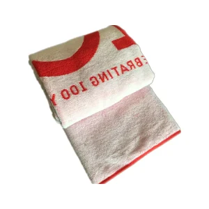Customized Logo 100% Cotton Jacquard Terry Sports Towel Woven Beach Towels