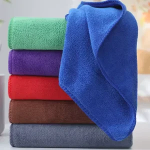 Customized Logo 100% Microfiber Knitted Terry Towel Fabric Moisture Absorbent Eco Friendly Towels for Home Hotel Spa