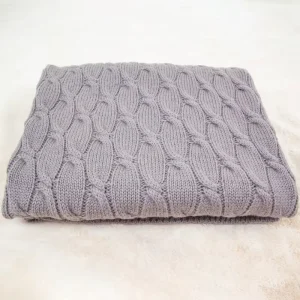 Customized Logo 100% Wool Knitted Baby Blanket for Baby Sleeping