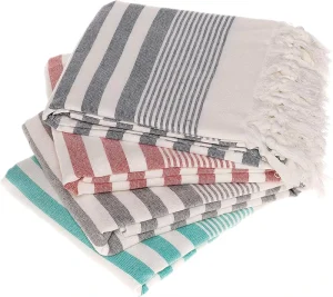 Customized Logo Eco Friendly Cotton Turkish Tassel Beach Towel Sand Free Bath Shower Recycled 100x180cm Towel