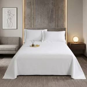 Customized Logo Egyptian 100% Cotton Wool Woven Hotel Bed Linen 4 Pcs Bed Sheet 200TC Grade Modern Style Breathable