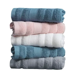 Customized Logo Embroidered Cotton Bath Washcloths Unique Design Woven Cleaning Towel