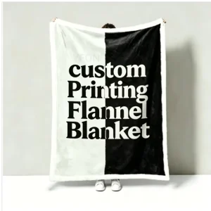 Customized Logo Name Text Printed Flannel Anti-Pilling Soft Knitted Blanket Low MOQ Winter Bed Sofa Custom Branded Throws