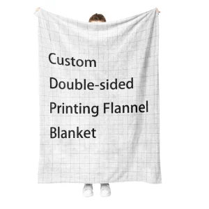 Customized Logo Name Text Printed Knitted Blanket Low MOQ 320GSM Winter Bed Sofa Throw Blanket Custom Branded