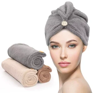 Customized Logo Super Absorbent Women Quick Dry Wrapped Hair Drying Turban Cap Microfiber Hair Towel
