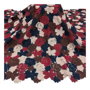 Customized Luxurious Florals 50/52″ Polyester Cotton Woven Lace Fabric for Home Textile Furniture