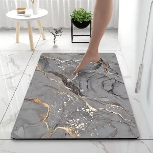 Customized Marbling New Material Modern Type Factory Direct Absorption Non Slip Super Water Absorbent Bathroom Mat