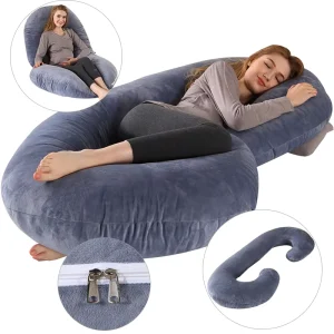 Customized Maternity Pillow Feather Silk Cotton Type C Zipper Maternity Pillow