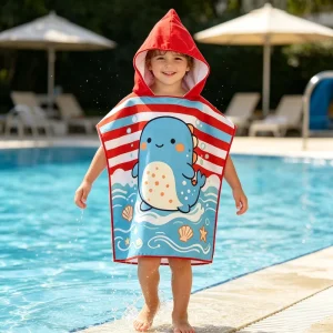 Customized Microfiber Kids Hooded Beach Towels Manufacturer Children’s Hooded Bath Towel Beach Hooded Towels