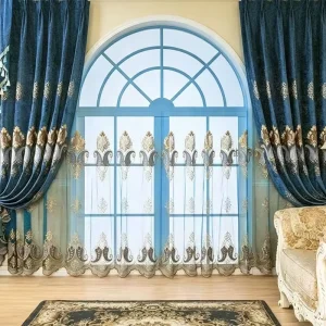 Customized Modern Bedroom Embroidery Sheer Luxury Living Room Curtains for Living Room