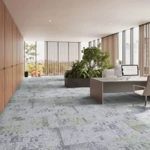 Customized Modern Eco Friendly Anti Slip Blended Yarn Office Carpet Tiles with PVC Backing for Commercial Use