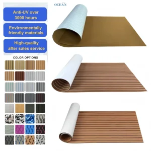 Customized Modern Eco Friendly Waterproof Anti Slip Brushed Boat Flooring Carpet EVA Foam Self Adhesive Deck Rolls Outdoor