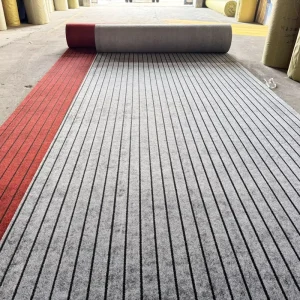 Customized Modern Style Solid Color Area Rug Non Slip Seven Stripe Carpet Machine Made Washable Home Hallway Runner