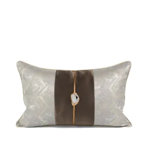 Customized New Design Rhinestone Throw Pillows Cushion Cover Custom Gold Wave Decorative Waist Pillow