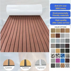 Customized Non Slip Eva Foam Flooring Synthetic Teak Marine Carpet with Adhesive Backing Synthetic Eva Foam Boat Flooring