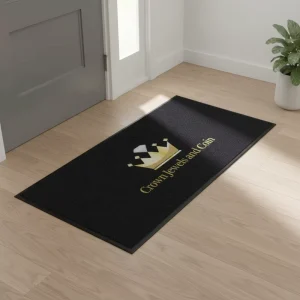 Customized Nylon Logo Door Mat 100% Nitrile Rubber Backing Non-Slip Cushioned UV HD Printed Luxury Style Home Office Washable