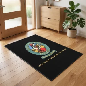 Customized Nylon Logo Door Mat 100% Nitrile Rubber Backing Non-Slip Cushioned UV HD Printed Luxury Style for Home Office Use