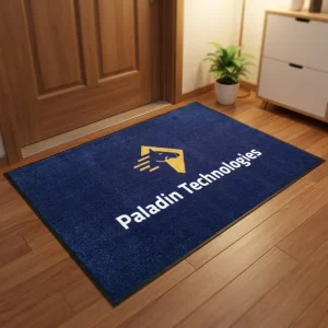 Customized Nylon Logo Door Mat 100% Nitrile Rubber Backing Non Slip Cushioned UV HD Printed Luxury Style for Home Office Use