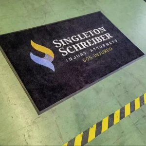 Customized Nylon Logo Door Mat 100% Nitrile Rubber Backing Non Slip Cushioned UV HD Printed Luxury Style for Home Office Use